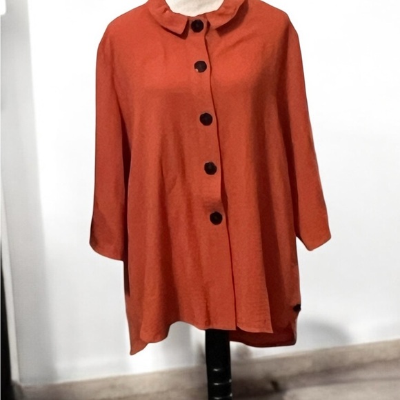 Yushi Orange Oversized Peter Pan Collar Tunic - Picture 1 of 4
